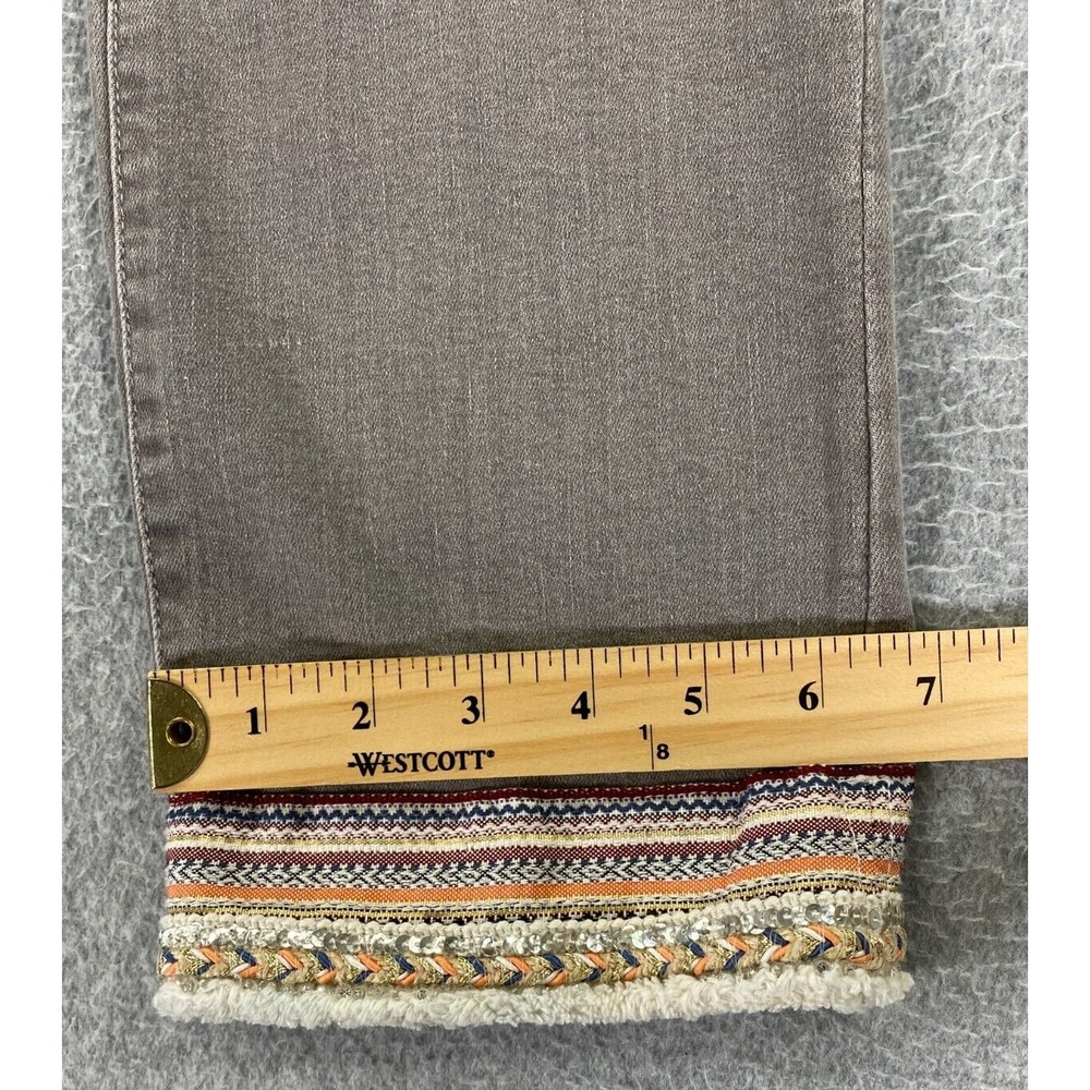 Democracy Womens Flex-ellent Straight Cropped Jeans Size 6 Gray Boho Raw Hem - Picture 8 of 12